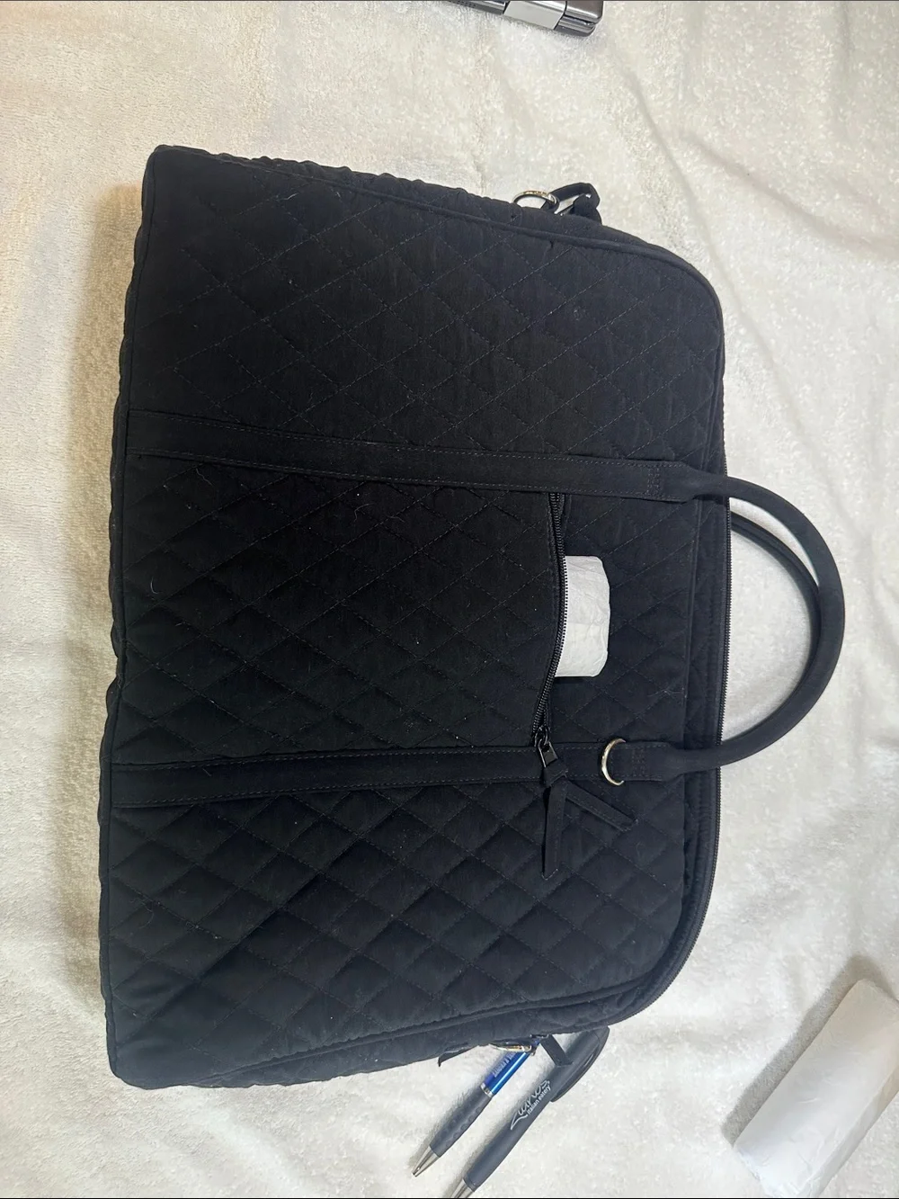 Ladies Vera Bradley Quilted Travel Briefcase - Black